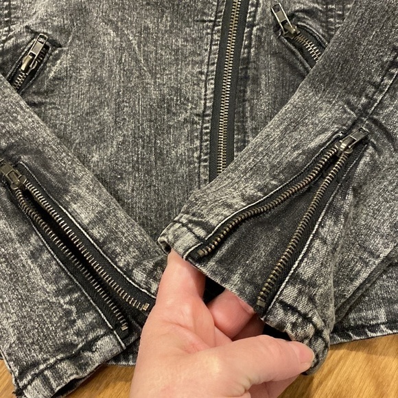 Vintage Ardene Black Jean Jacket Stud Embellished Full Zip (Size Medium) Women’s - Picture 14 of 14